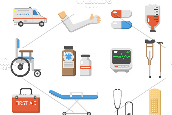 Medical icons set vector