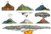 Volcano magma nature vector