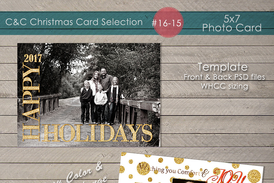 Christmas Photo Card-16-15 in Card Templates - product preview 8