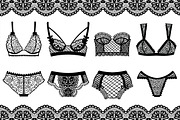 Collection of 8 lingerie sets