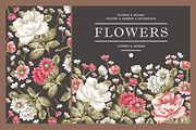 Set Peonies Flowers Card frame