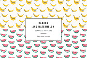 Banana and watermelon patterns