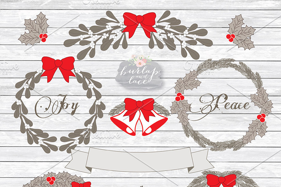 Rustic christmas clipart
