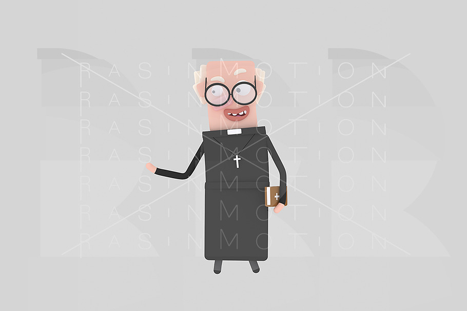 3d illustration. Priest. in Illustrations - product preview 8