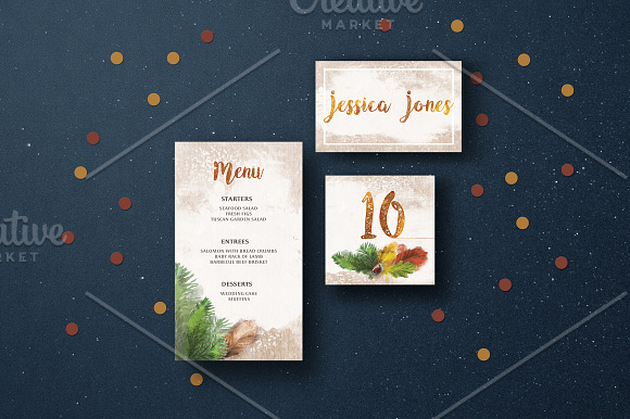 Warm Autumn Wedding Invitation Suite in Wedding Templates - product preview 2