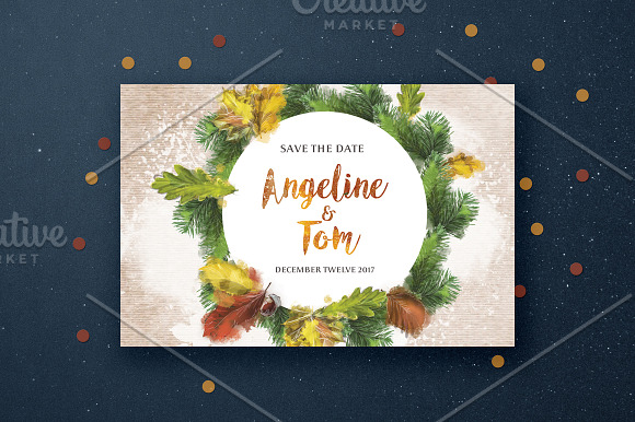Warm Autumn Wedding Invitation Suite in Wedding Templates - product preview 4