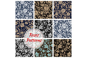 Roses floral seamless patterns