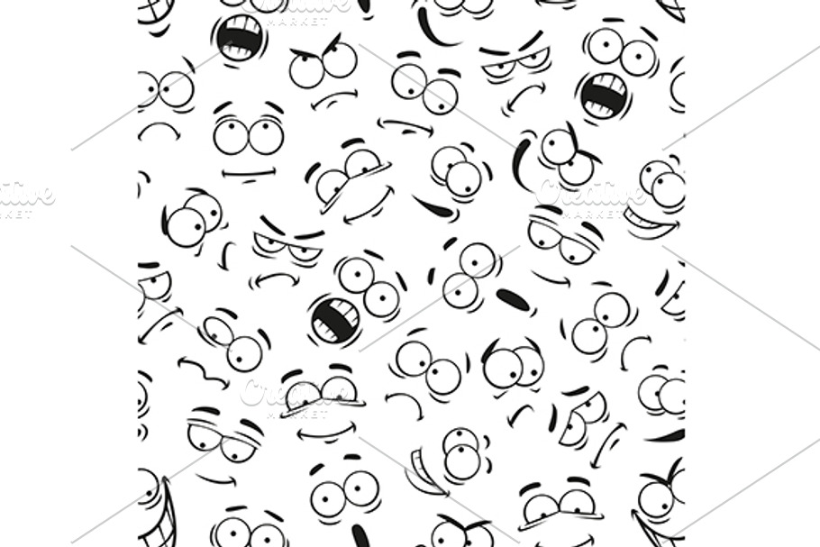 Human face expresions pattern in Patterns - product preview 8