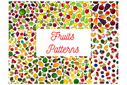 Patterns set of fruits and berries