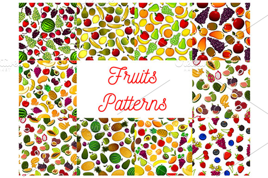 Patterns set of fruits and berries in Patterns - product preview 8