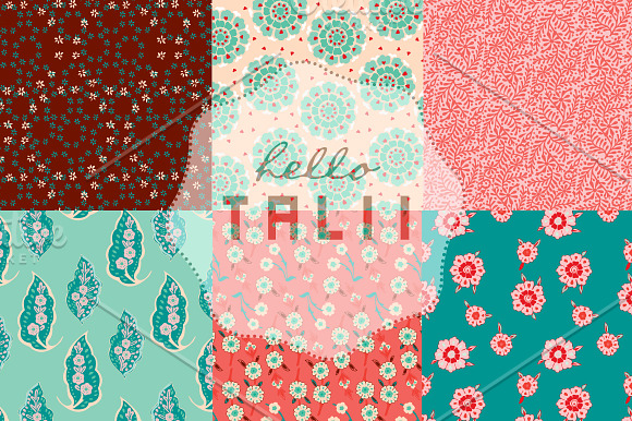 Winter Florals Digital Paper in Patterns - product preview 1