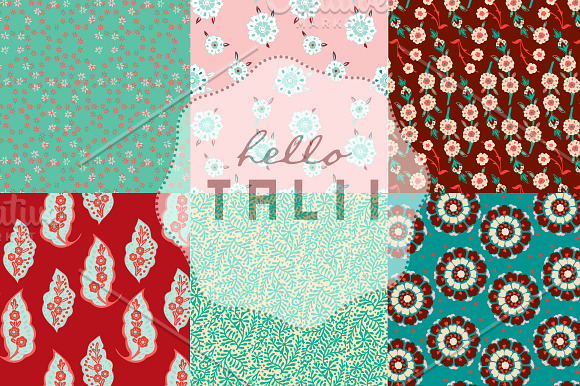 Winter Florals Digital Paper in Patterns - product preview 2
