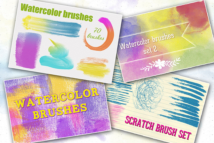 Bundle Watercolor Brushes in Photoshop Brushes - product preview 8