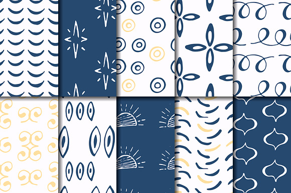 Mediterranean 30 hand drawn patterns in Patterns - product preview 6