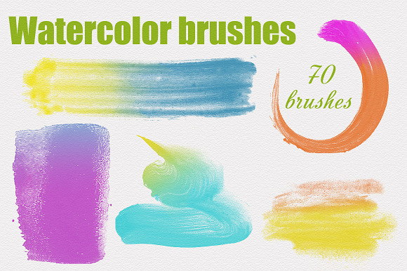 Bundle Watercolor Brushes in Photoshop Brushes - product preview 1