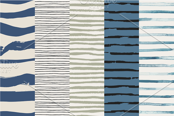 Stripes and waves seamless patterns in Patterns - product preview 1