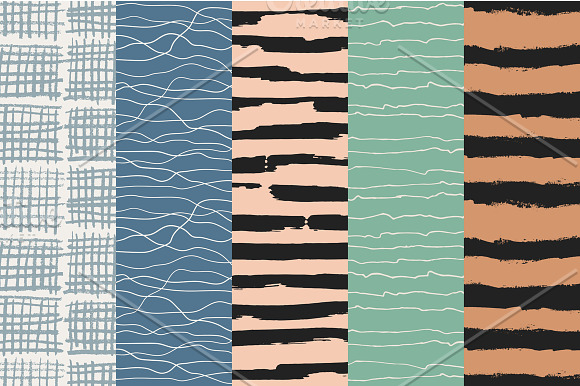 Stripes and waves seamless patterns in Patterns - product preview 3