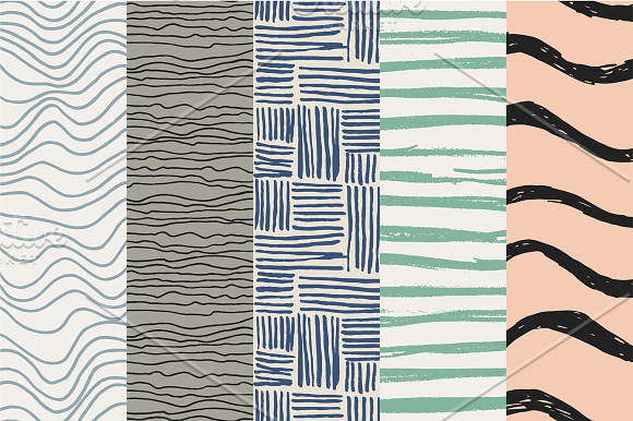 Stripes and waves seamless patterns in Patterns - product preview 4