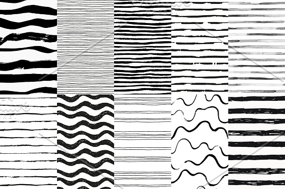 Stripes and waves seamless patterns in Patterns - product preview 5