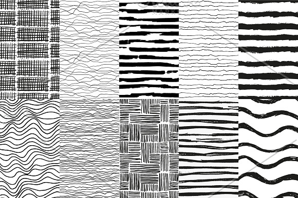 Stripes and waves seamless patterns in Patterns - product preview 6