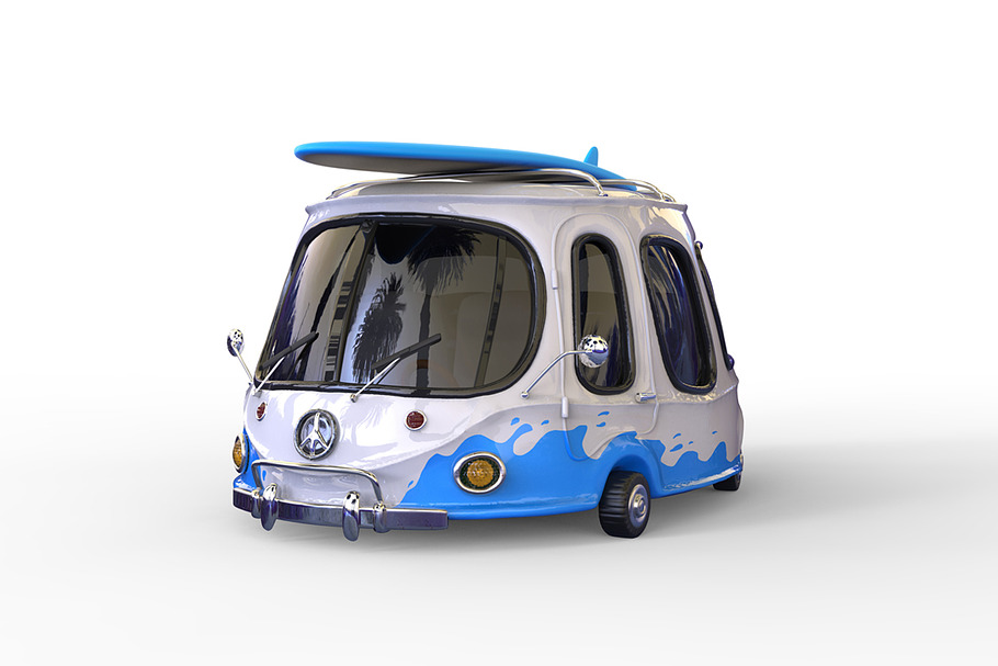 3D surf car  in Illustrations - product preview 8