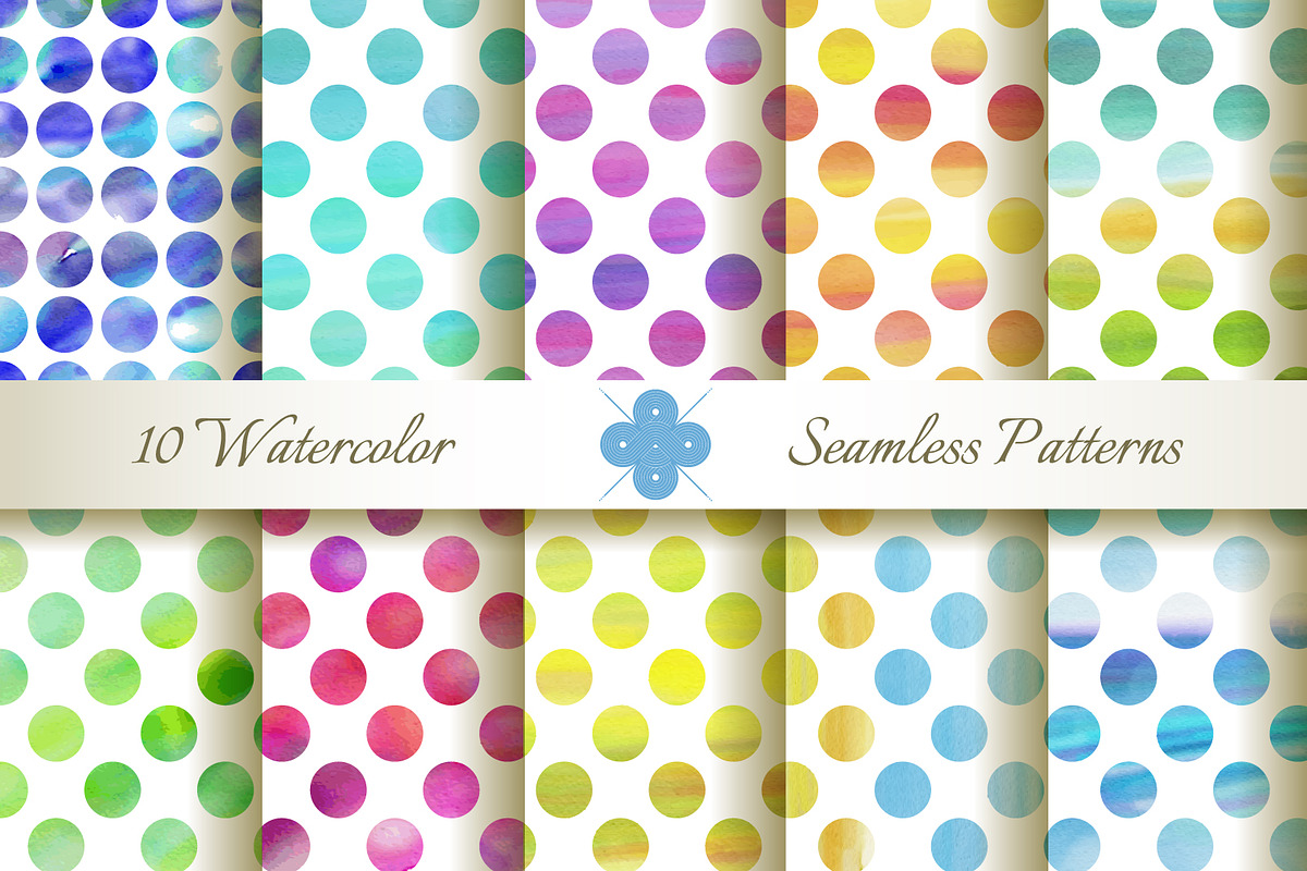 Seamless Watercolor Dotted Patterns in Patterns - product preview 8