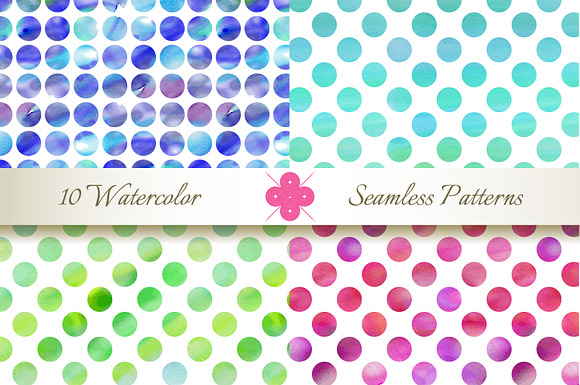 Seamless Watercolor Dotted Patterns in Patterns - product preview 1
