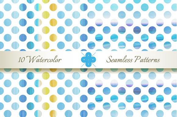 Seamless Watercolor Dotted Patterns in Patterns - product preview 3