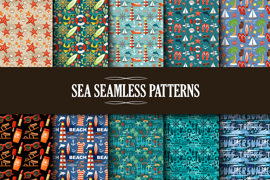 Sea Seamless Patterns in Patterns - product preview 8