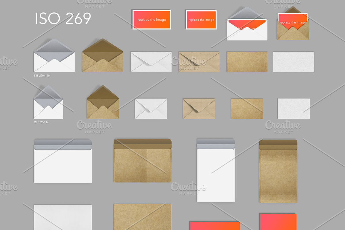 26 craft paper envelopes & postcards in Print Mockups - product preview 8