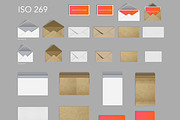 26 craft paper envelopes & postcards