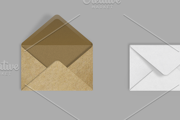 26 craft paper envelopes & postcards in Print Mockups - product preview 5