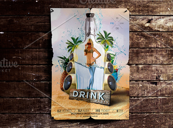 Grunge Poster Mockup in Print Mockups - product preview 1