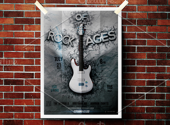 Grunge Poster Mockup in Print Mockups - product preview 4