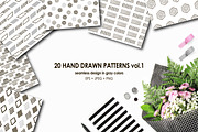 20 hand drawn patterns vol.1