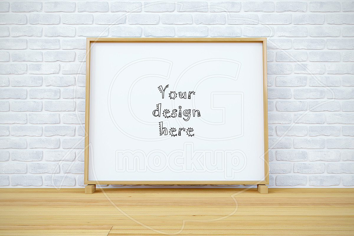 Styled stock thin wood frame mockup in Print Mockups - product preview 8