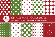Christmas Polka Dots Digital Paper