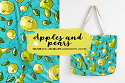 Pattern with apples and pears