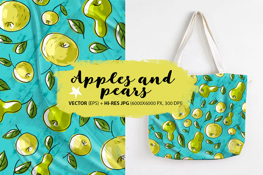 Pattern with apples and pears in Patterns - product preview 8