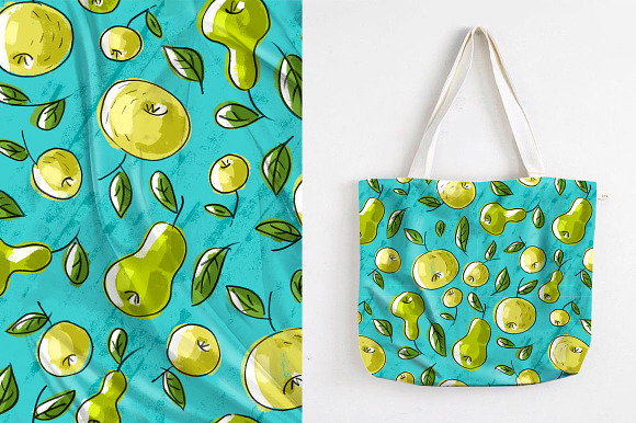 Pattern with apples and pears in Patterns - product preview 2