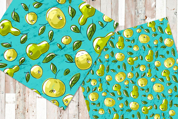 Pattern with apples and pears in Patterns - product preview 3
