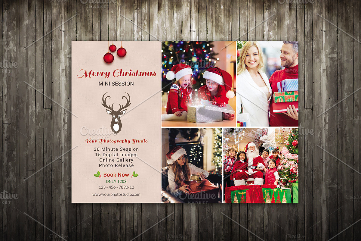 Christmas Mini Session Template-V423 in Flyer Templates - product preview 8