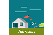 Hurricane Destroying House