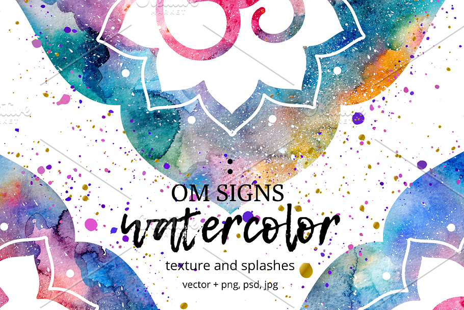 Watercolor Om Signs in Illustrations - product preview 8