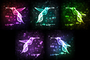 Neon hummingbird