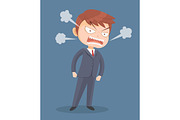 Angry screaming office worker man