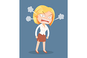 Angry screaming office worker woman 