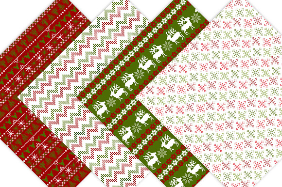 Red and Green Christmas Patterns in Patterns - product preview 3