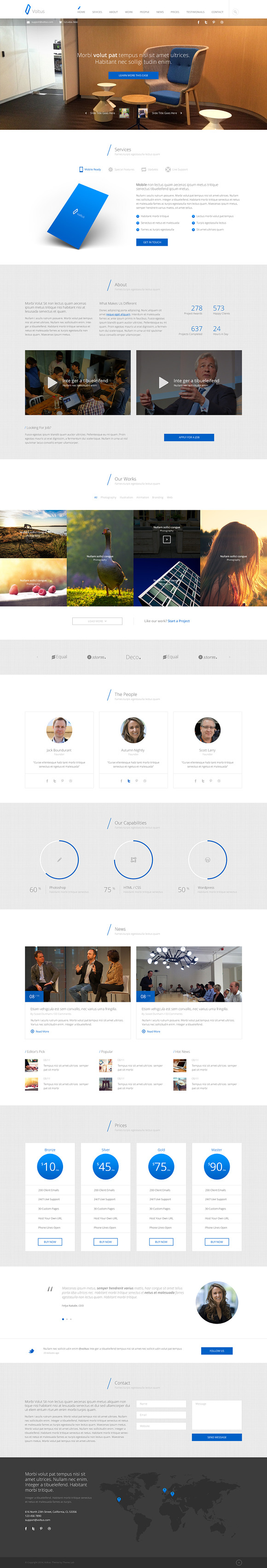 Voltus-One Page PSD Template in Landing Page Templates - product preview 1