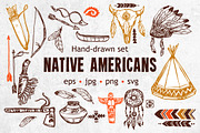 Native Americans Sketch Set
